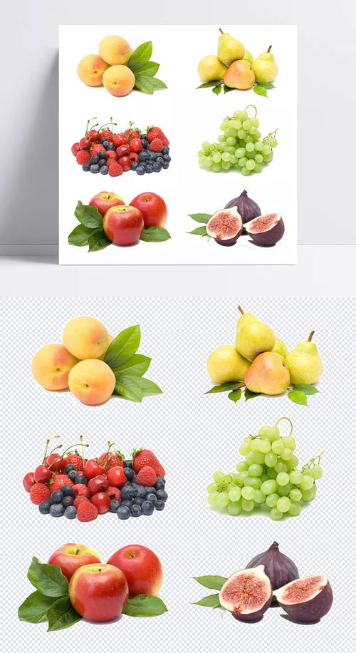 绿色食品 绿葡萄,蓝莓,无花果,水果,植物,装饰元素 蕥